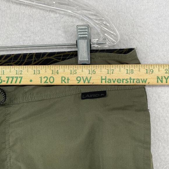 LAIRD Pants Mens 34 Performance Hiking Ankle Zip Drawstring Cotton Blend Green - Picture 12 of 16